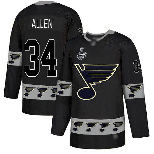 NHL St. Louis Blues Trikot #34 Jake Allen Schwarz Logo 2019 Stanley Cup